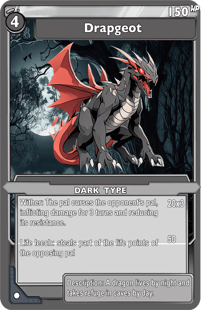 CARTE PALMON TÉNÈBRES Lucien CROS