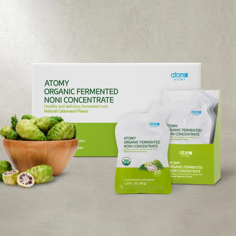 ATOMY Fermented Noni Drink Pouch - Boisson de noni fermenté ATOMY en sachet-gourde.