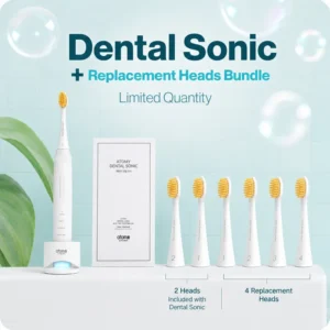 Dental Sonic+Refill Head bundle - Ensemble Brosse à Dents en OR Sonique + 3 Têtes Rechange